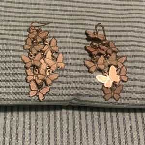 Gold butterfly earrings